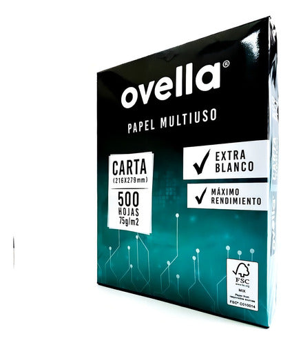 Resma Carta Ovella 75 G/m2 X 500 Hojas V-a Color Blanco