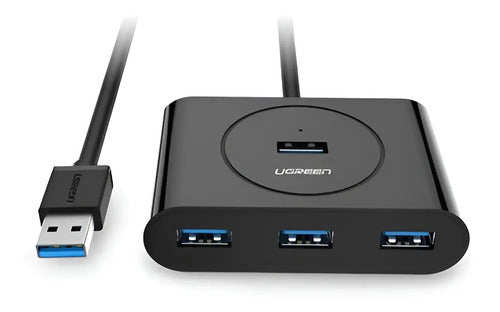 Adaptador Usb 3.0 Macho Tipo A Ugreen 4 En 1 De 0,5 M, Color Negro
