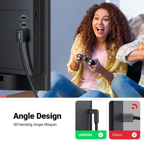 Cable HDMI 1.4 M/m Curvo 90 Grados 4k@30hz 2 Metros UGREEN Hd103 - imagen 5