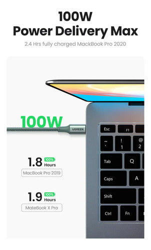 Cable Cargador UGREEN USB-C 100W 2m Negro - imagen 8