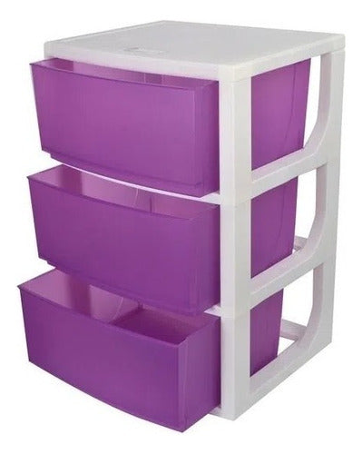 Organizador Plastico 3 Cajones Wenco 3 Morado