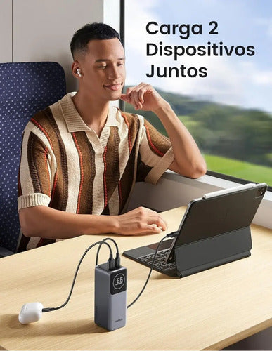 UGREEN MEGA BATERIA PORTATIL 12.000MAH CON SALIDA 100W MAX CARGA RAPIDA 1USB-C + 1USB-A PB724