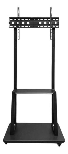 Soporte Tv Rack Movil Con Ruedas 32 A 55 Base Pedestal Stand Color Negro