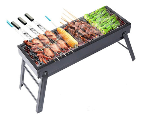 Parrilla Parrillera Para Asado Plegable Portatil Xl 60x22x33