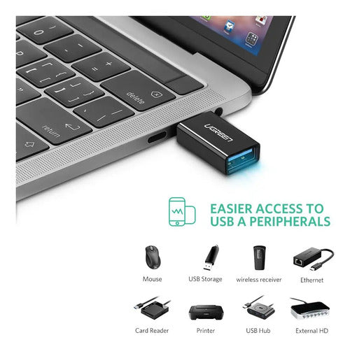 Cable UGREEN 20808 con Entrada USB Tipo C Salida USB - imagen 7