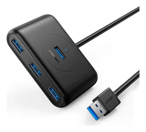 Adaptador Usb 3.0 Macho Tipo A Ugreen 4 En 1 De 0,5 M, Color Negro