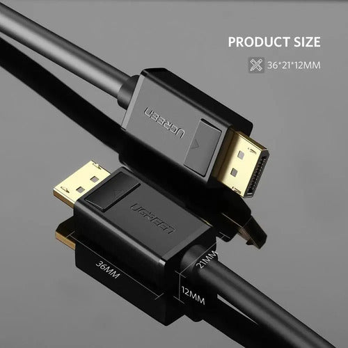 Cable Ugreen Displayport 4k 60 Hz Ultra Hd De 3 Metros, Negro