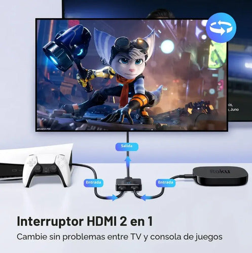 Switcher Hdmi Bidireccional 3d 4k X 2k@60 Hz / Ugreen