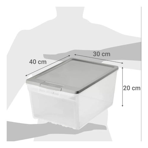 Caja Organizadora Zapatera Con Tapa Y Puerta Frontal 15 Lts
