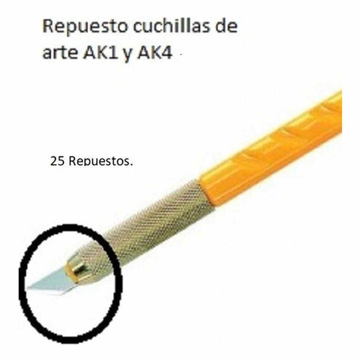 Repuesto Cuchillos Arte Olfa: Ak-1 Y Ak-4. 25 Unidades