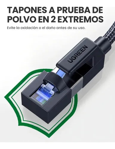 Cable de Red Cat8 F/ftp de 15 Metros (40gbps) Trenzado Negro UGREEN Nw153 - imagen 7
