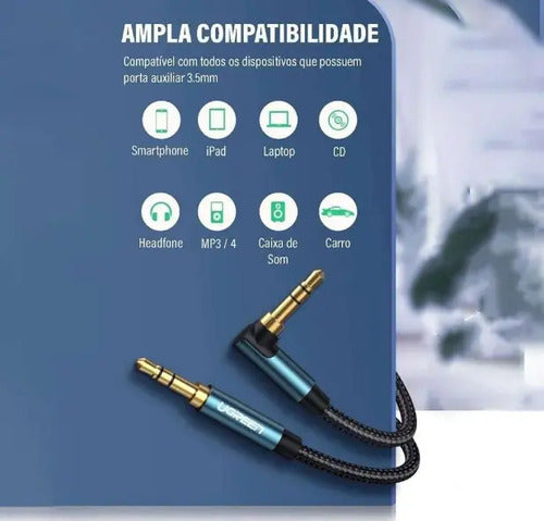 UGREEN Cable Audio Som Auxiliar P2 P2 90 3,5 Mm 2 M - imagen 6