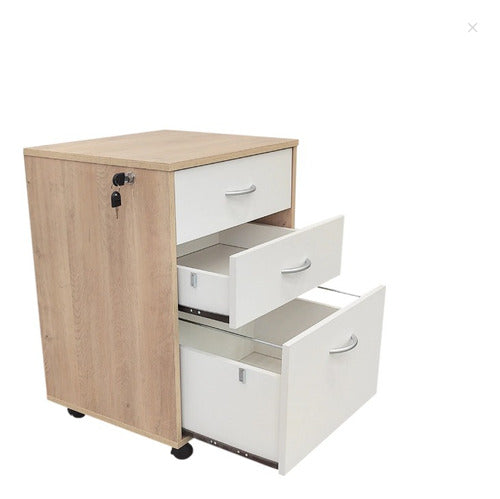 Cajonera Con Ruedas Y Cerradura Oficina