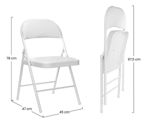 Silla Plegable Metalica Para Eventos Acolchada