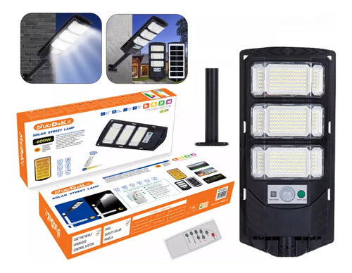 Foco Solar Led 600w Exterior Con Soporte Y Control Remoto