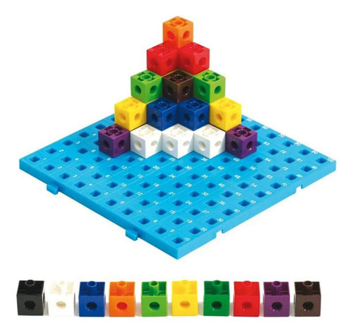 Cubos Conectores 100 Unidades Con Base Tablero Dactic