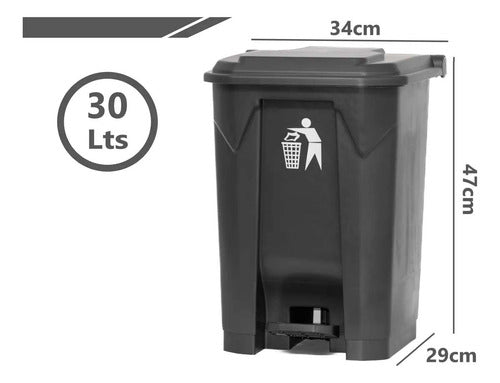 Contenedor Basurero Papelera Pedal 30 Litros Colores