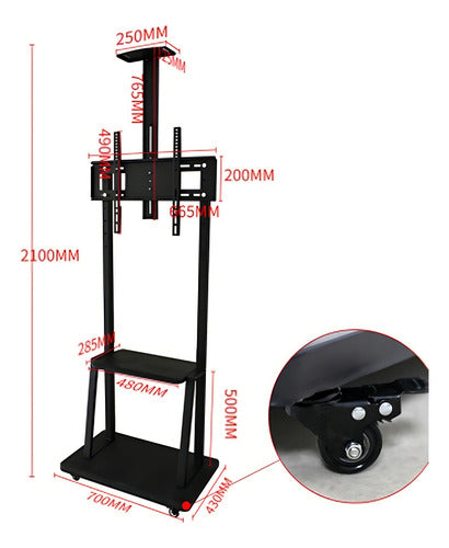 Soporte Tv Base Pedestal Rueda Televisor 32 A 70p Pulgadas Color 1700