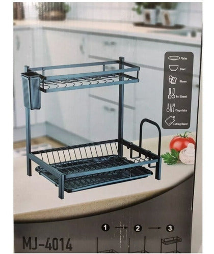 Secador Escurridor De Loza Platos 2 Niveles Con Soporte