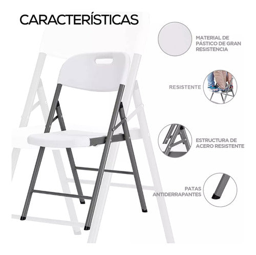 Silla Plegable Plastica Blanca Eventos