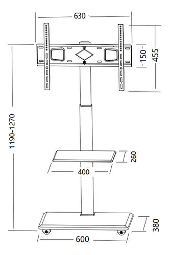 Soporte Tv Con Ruedas 32 - 70 Pulgadas 60kg