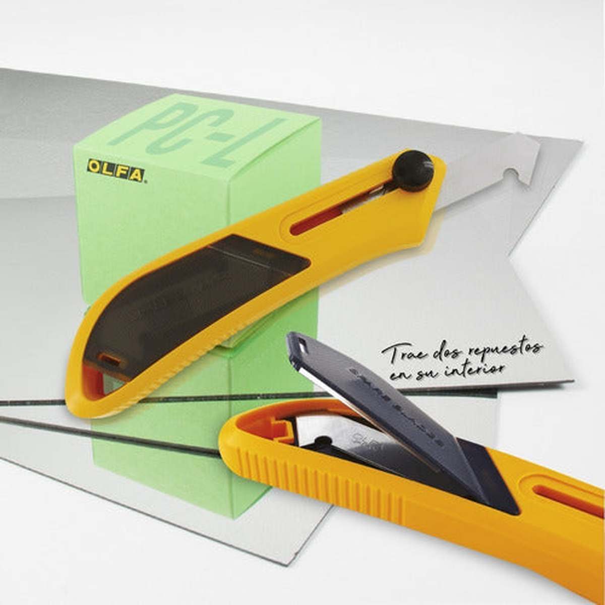 Cuchillo Olfa Grande Corta Acrílico Con Seguro Manual