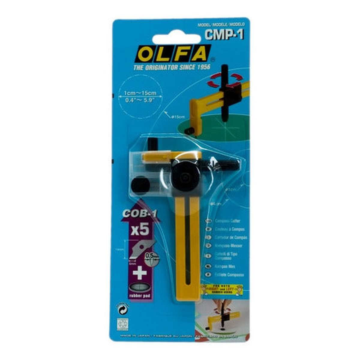 Cortador Cutter De Compás Olfa Cmp-1 Circular 1 A 15 Cms
