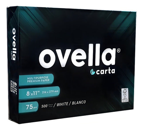 Resma Carta Ovella 75 G/m2 X 500 Hojas V-a Color Blanco