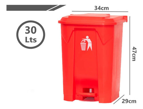 Contenedor Basurero Papelera Pedal 30 Litros Colores