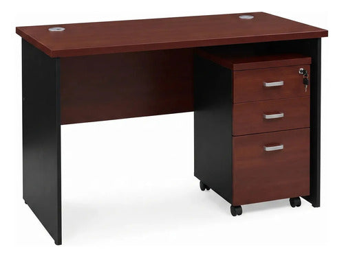 Escritorio Oficina 140 Cm Cajonera Móvil Cerezo - imagen 2