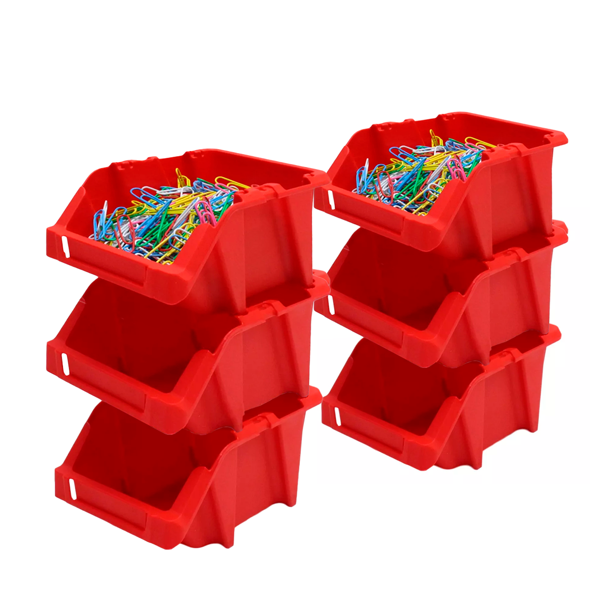 Set 6 Cajas Organizadoras Apilables Roja Gaveta Etiquetable