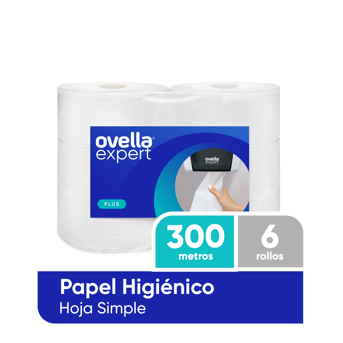 Papel Higiénico Industrial Pack 6 Rollos 300 Mts Cu - Ovella