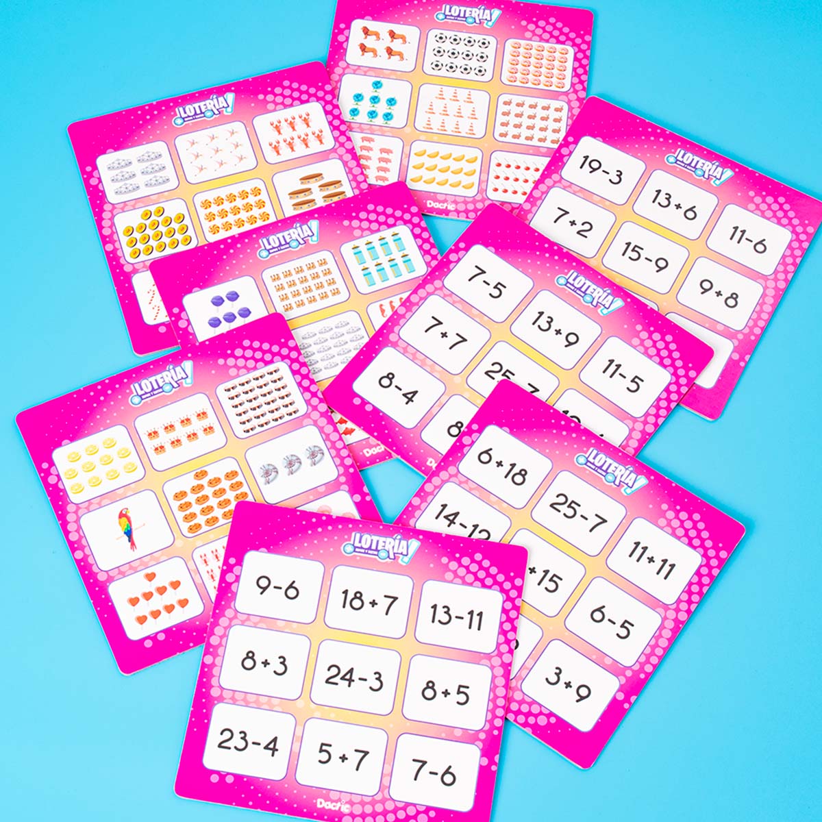Juego De Mesa. Lotería Sumas Y Restas