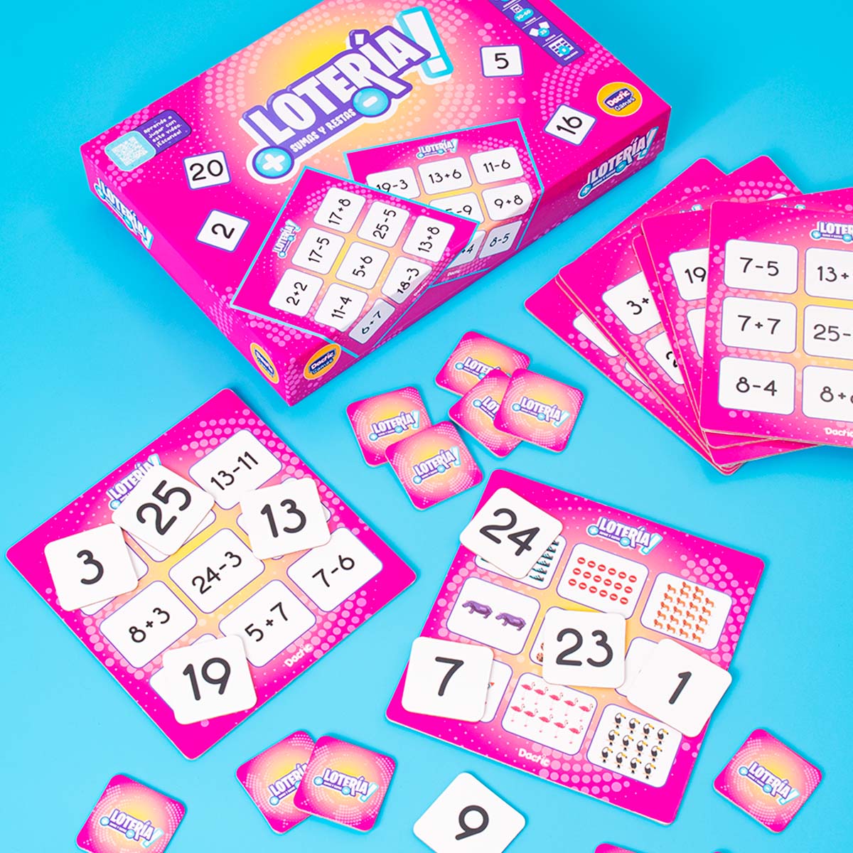 Juego De Mesa. Lotería Sumas Y Restas
