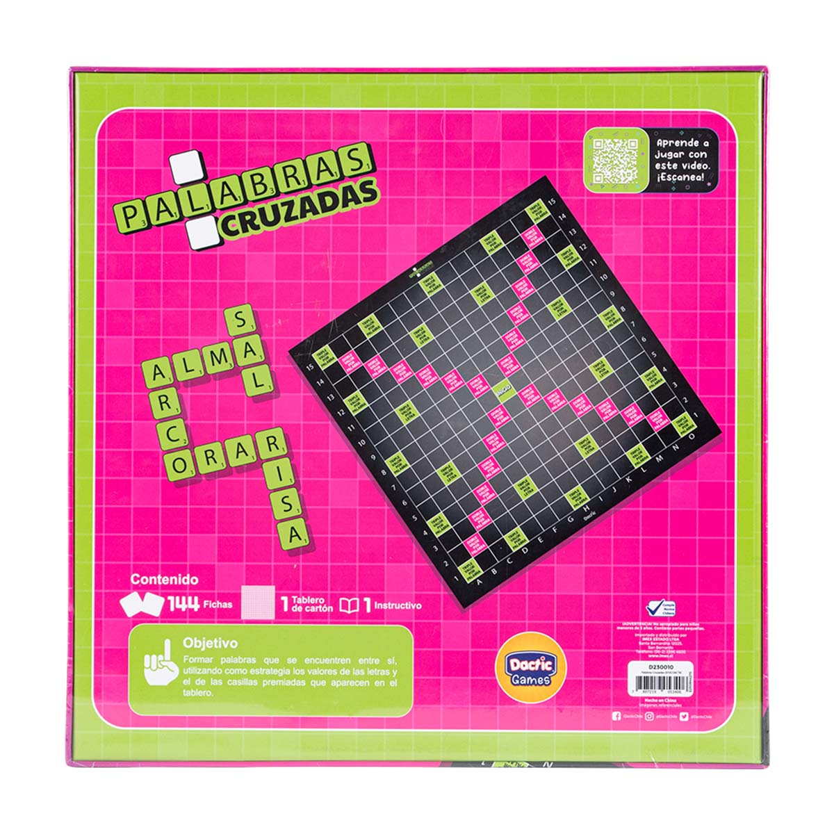 Juego De Mesa. Palabras Cruzadas Dactic