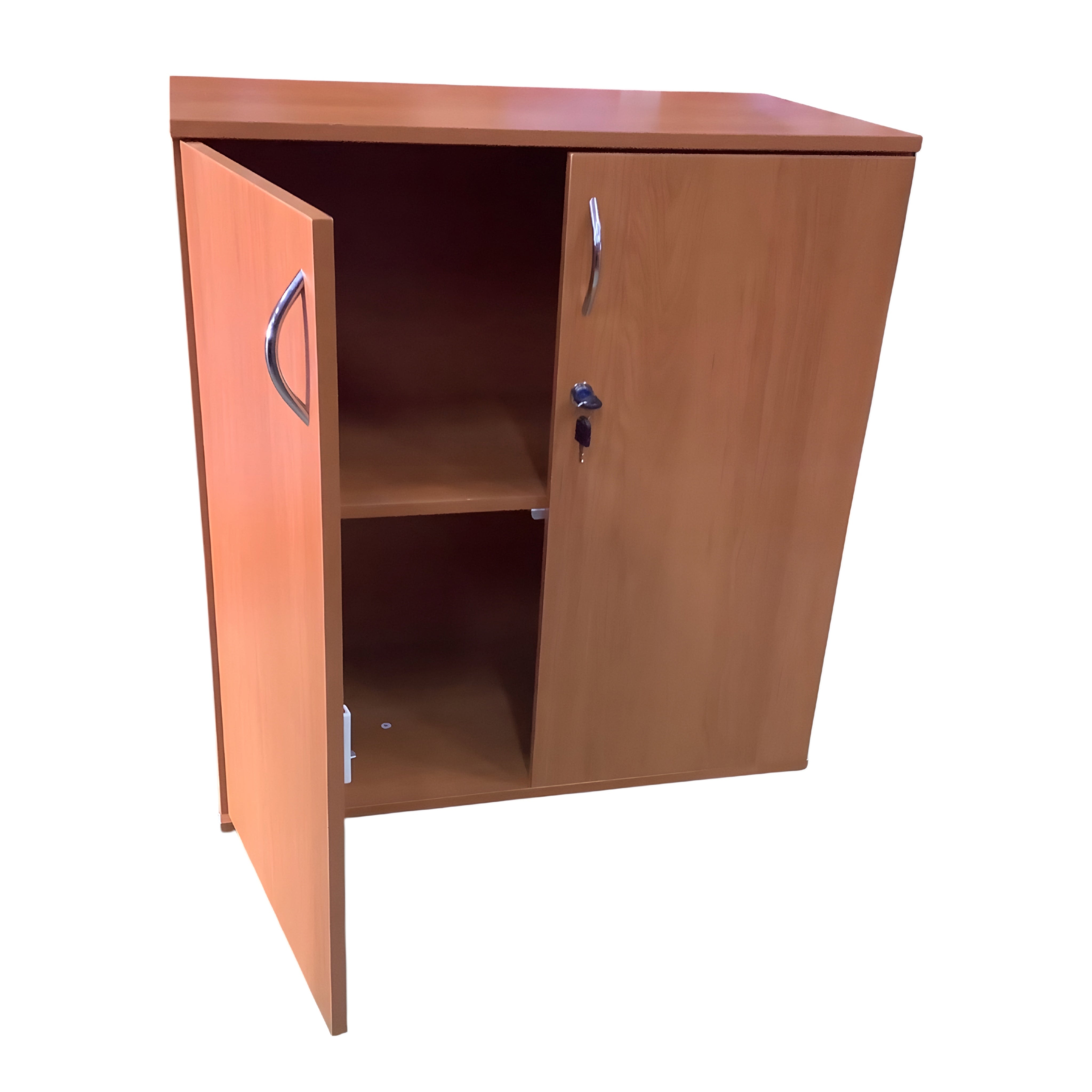 Gabinete Base Dos Puertas Color Peral Con Cerradura