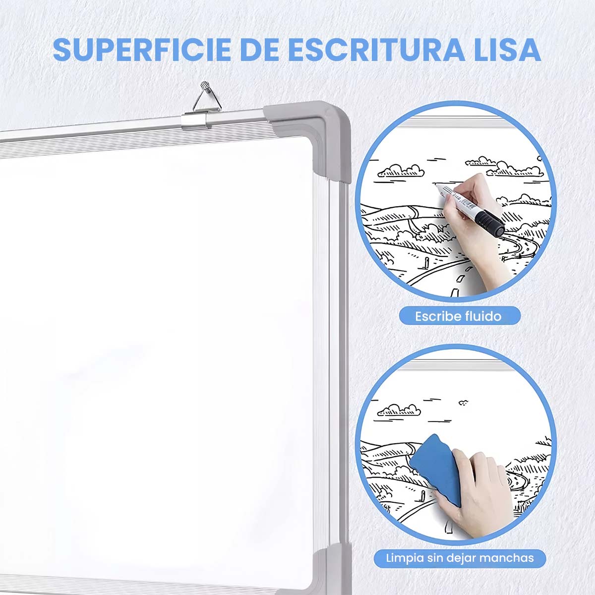 Pizarra Acrílica Blanca 60x90 Cm + Set 3 Plumones Y Borrador