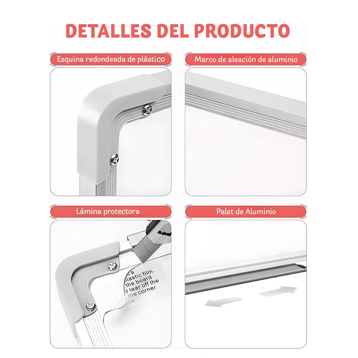 Pizarra Acrílica Blanca 60x90 Cm + Set 3 Plumones Y Borrador
