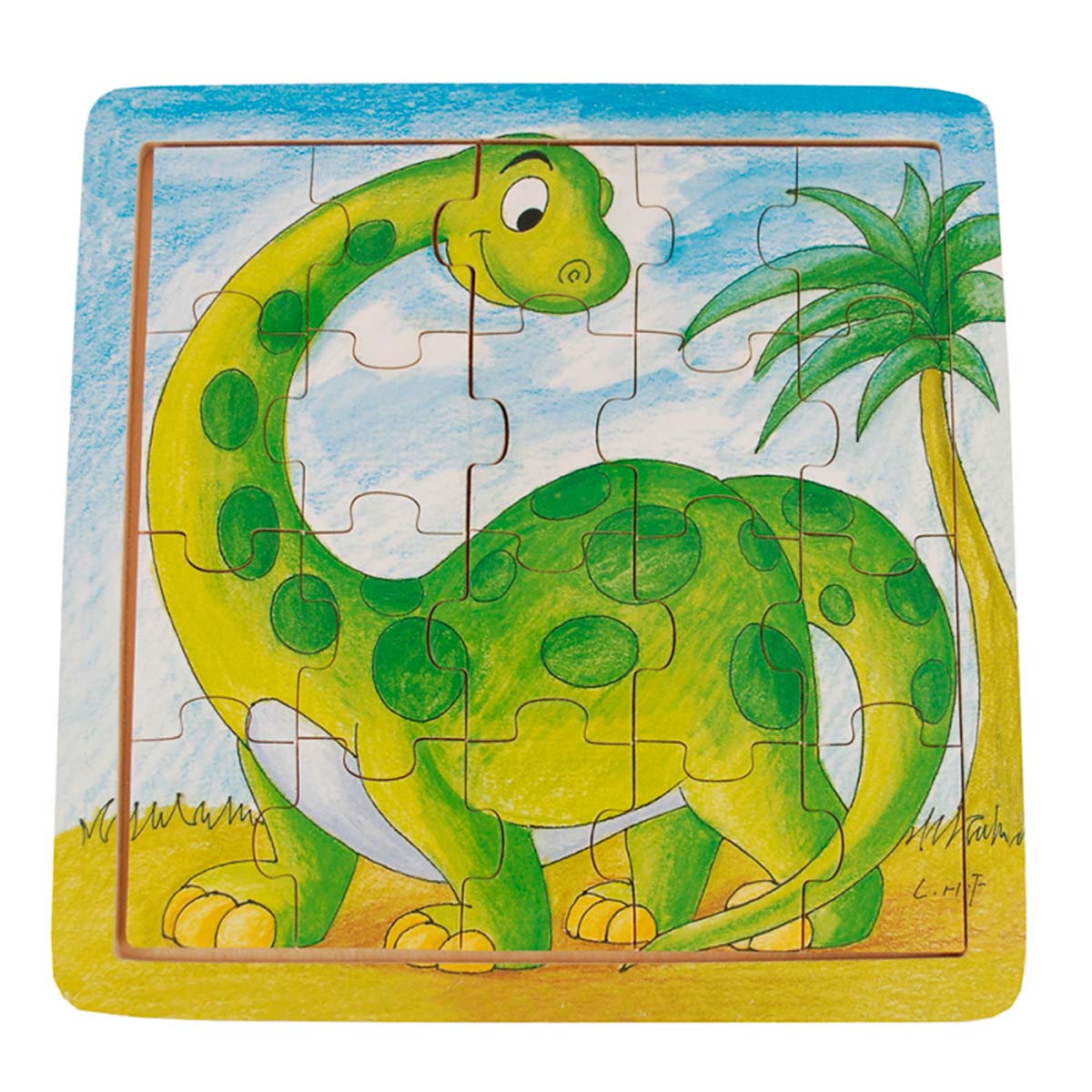 Puzzle Niños Rompecabezas De Madera 20 Piezas Dinosaurio