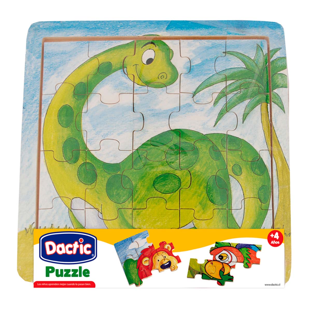 Puzzle Niños Rompecabezas De Madera 20 Piezas Dinosaurio