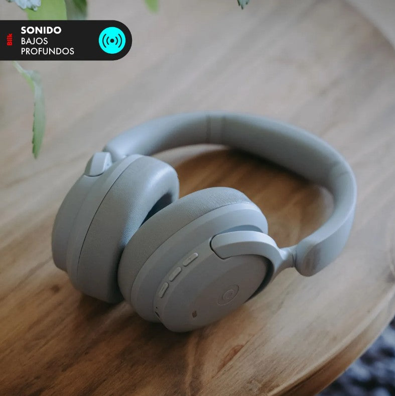 Audífonos Bluetooth Blik Soul900 Cancelación De Ruido 60hrs Gris Gris