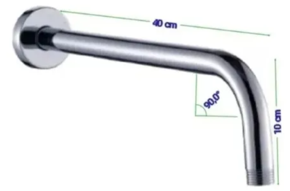Brazo Largo Metalico Al Muro Para Plato Ducha 40 Cm Taumm