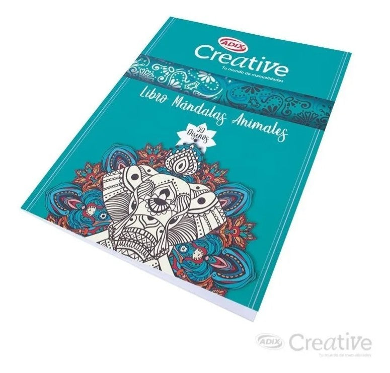 Libro Colorear Mandalas Animales 50 Diseños Adix Creative