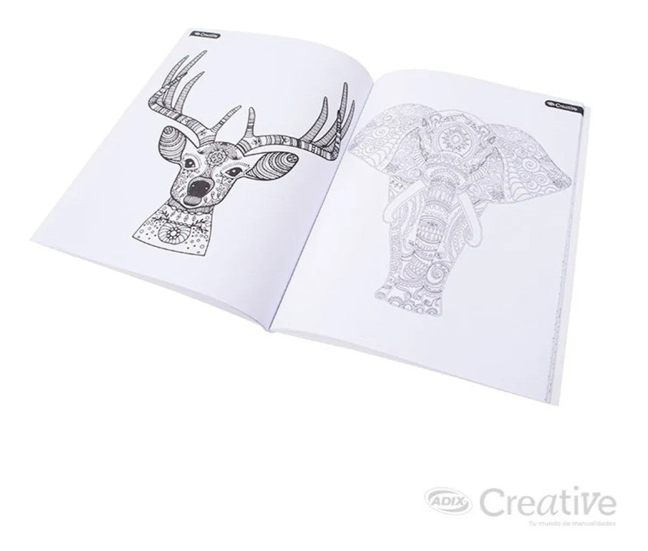 Libro Colorear Mandalas Animales 50 Diseños Adix Creative