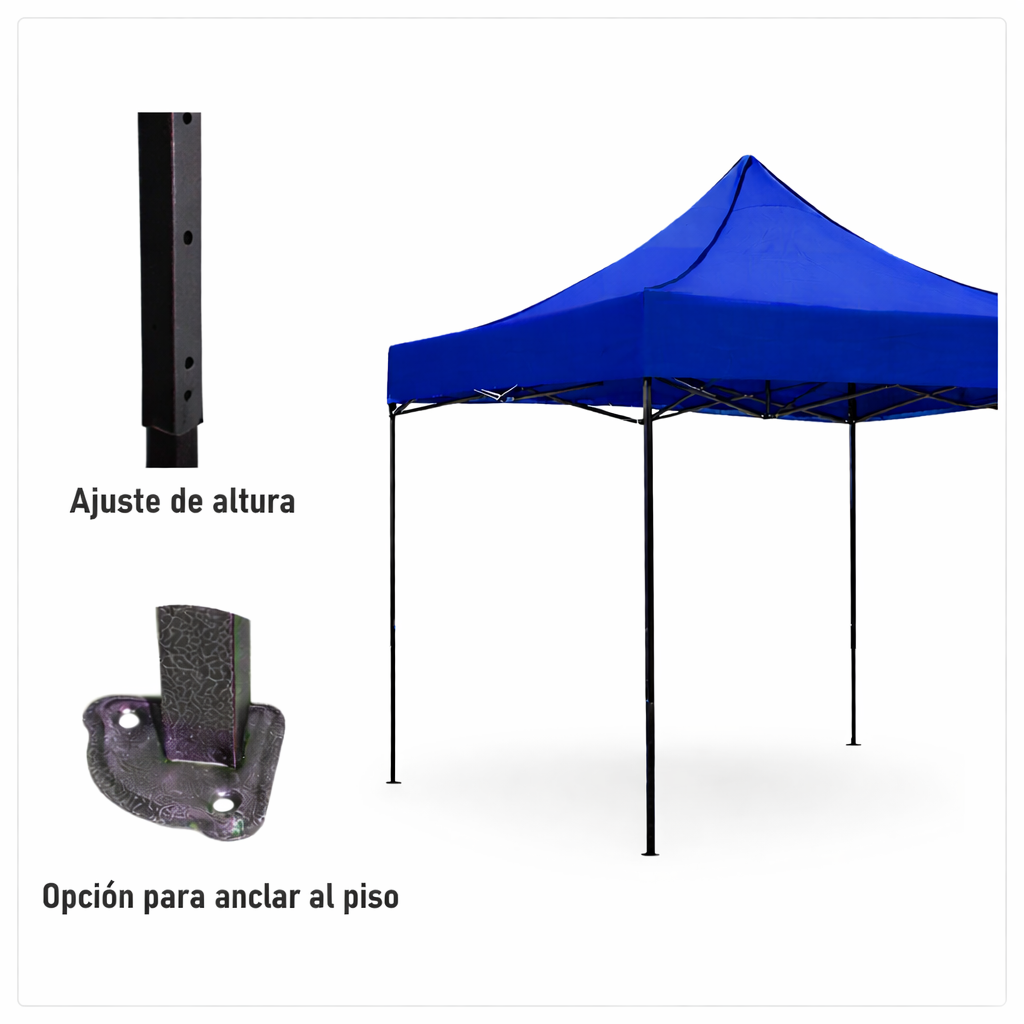 Toldo Plegable 2x2 Metálico Antioxidable Con Lona