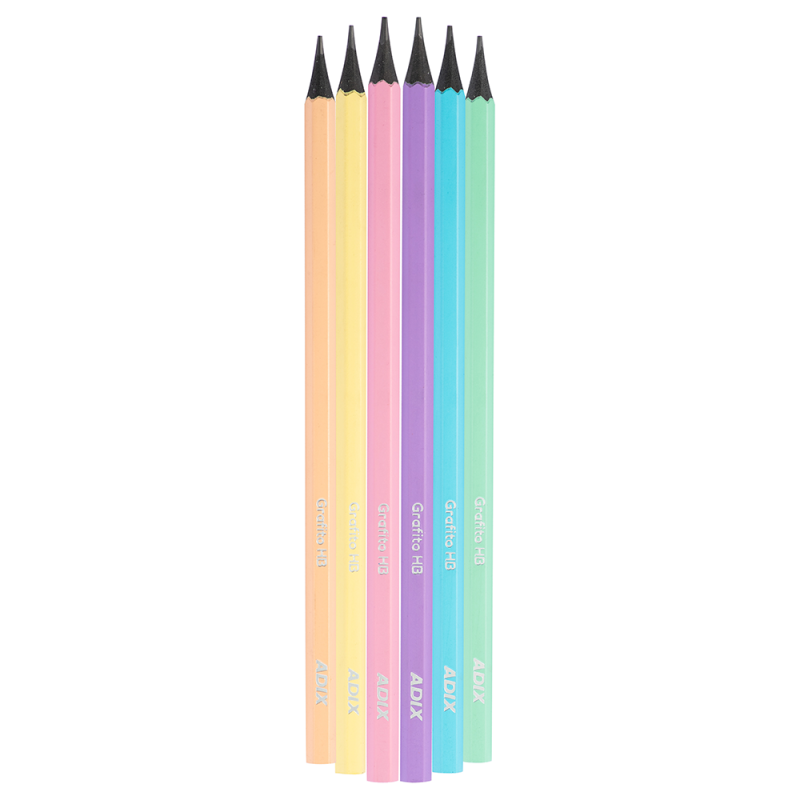 Set Lápices Grafito Hexagonales Cuerpo Color Pastel Color del trazo Gris