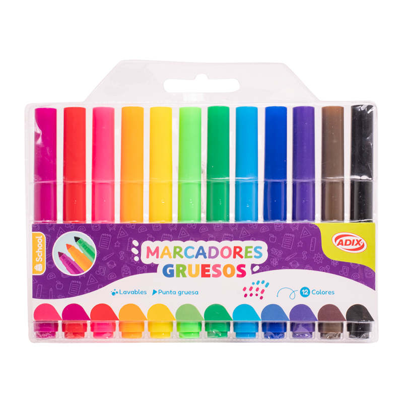 Lápices Scripto Grueso - Marcadores 12 Colores