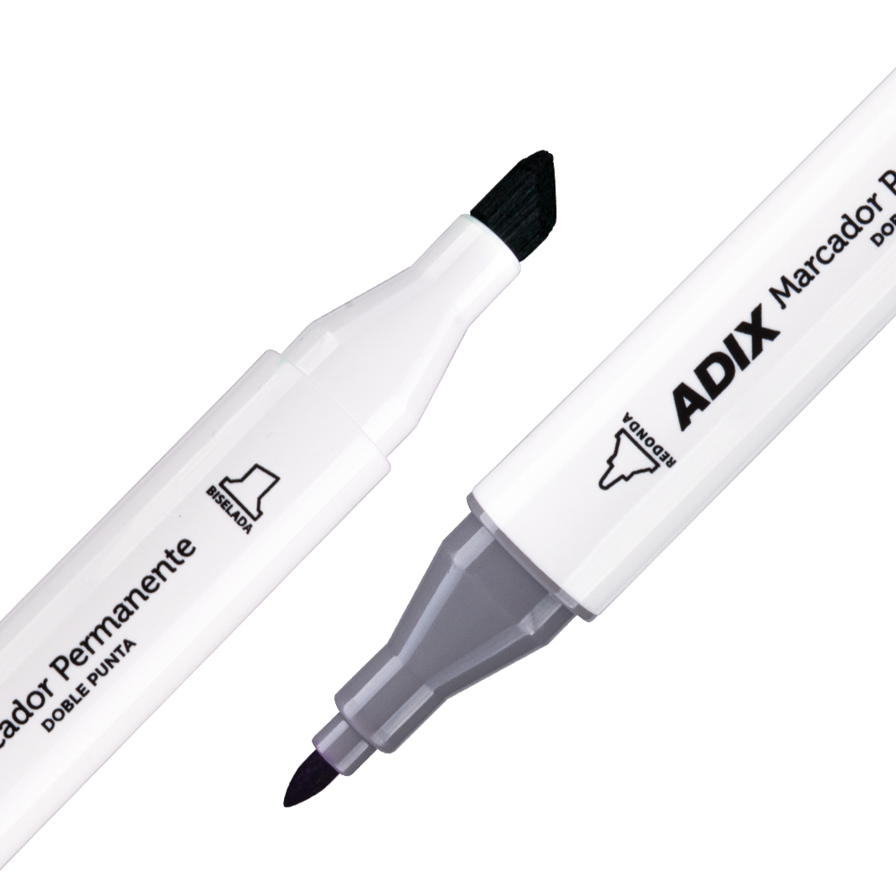 Marcadores Permanente Doble Punta 12 Colores Adix