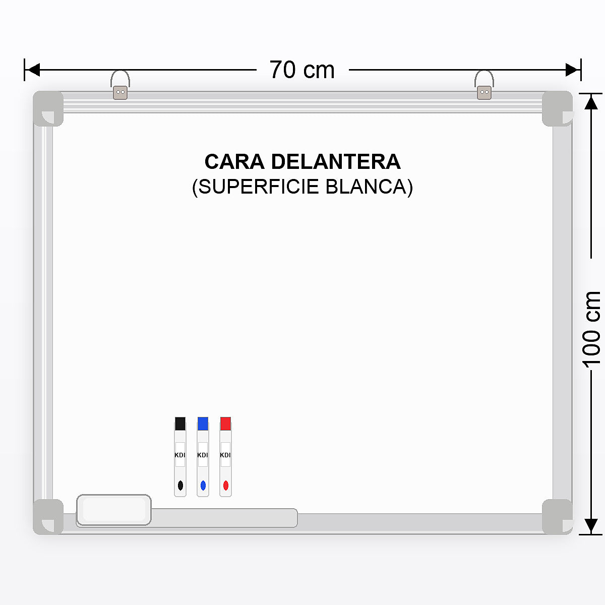 Pizarra Acrílica Blanca Magnética 70x100 cm