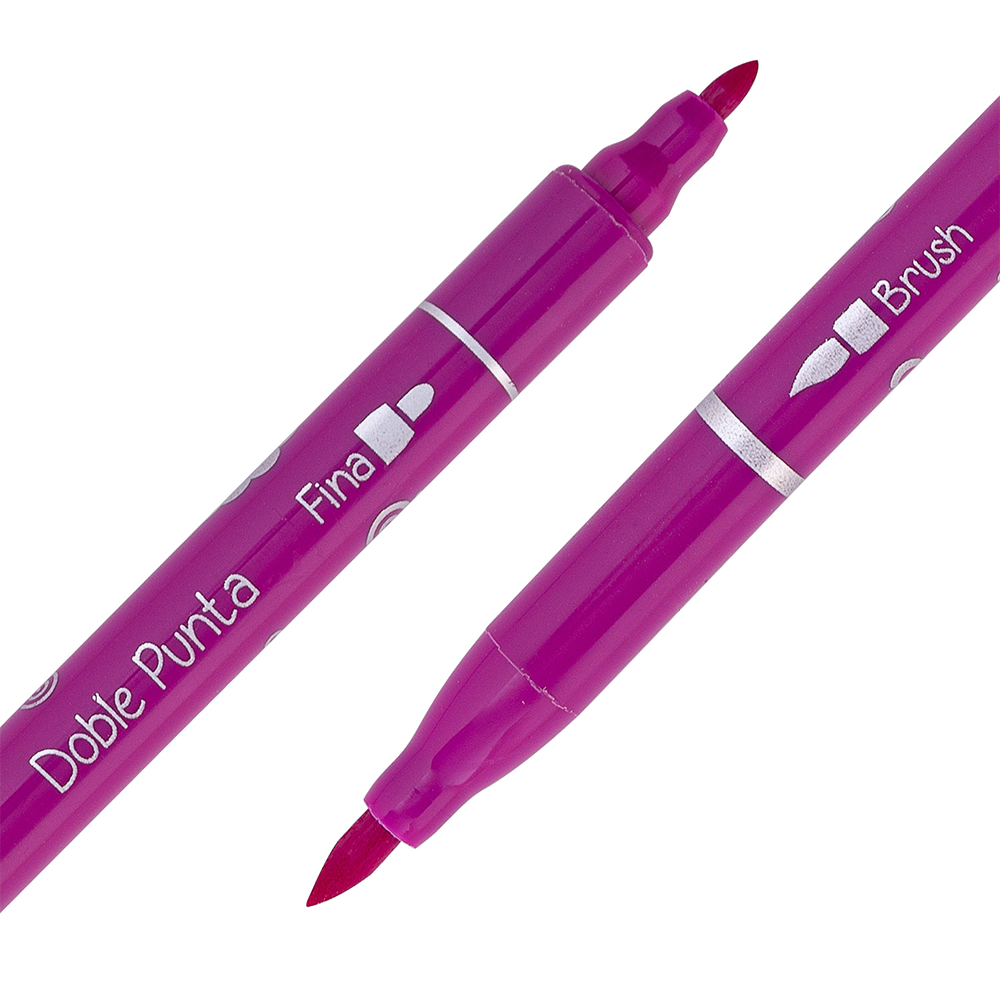 Set Marcadores Brush Pen Kids Doble Punta Adix 12 Colores